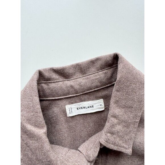 EVERLANE Taupe Melange 100% Organic Cotton Flannel Boyfriend Shirt, Size M - Picture 13 of 16